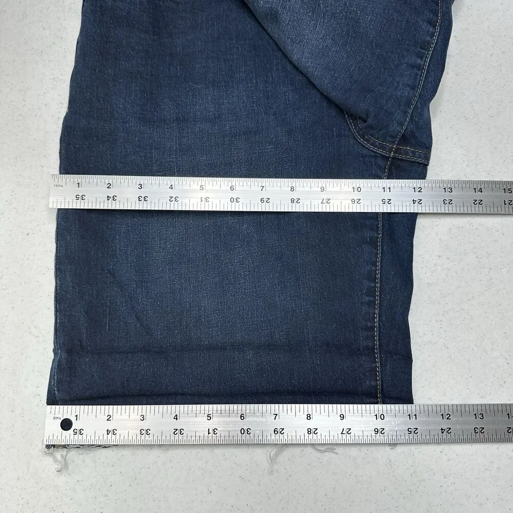 PILCRO Shorts Womens 29 Bermuda High Rise Blue Jean Denim Fray Anthropologie